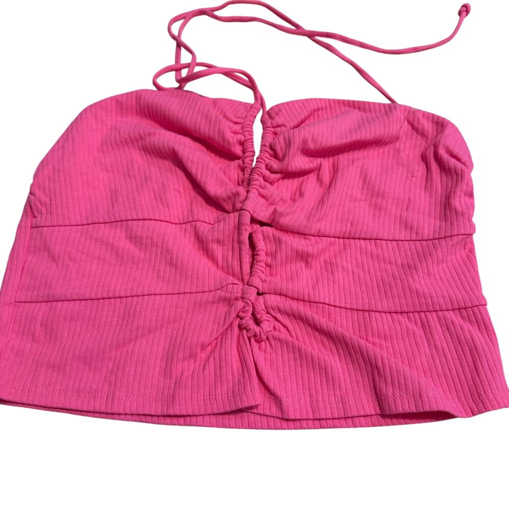 Wild Fable Women's Berry Pink Lace-Up Front Tiny Halter Top - Size XXL - NWT